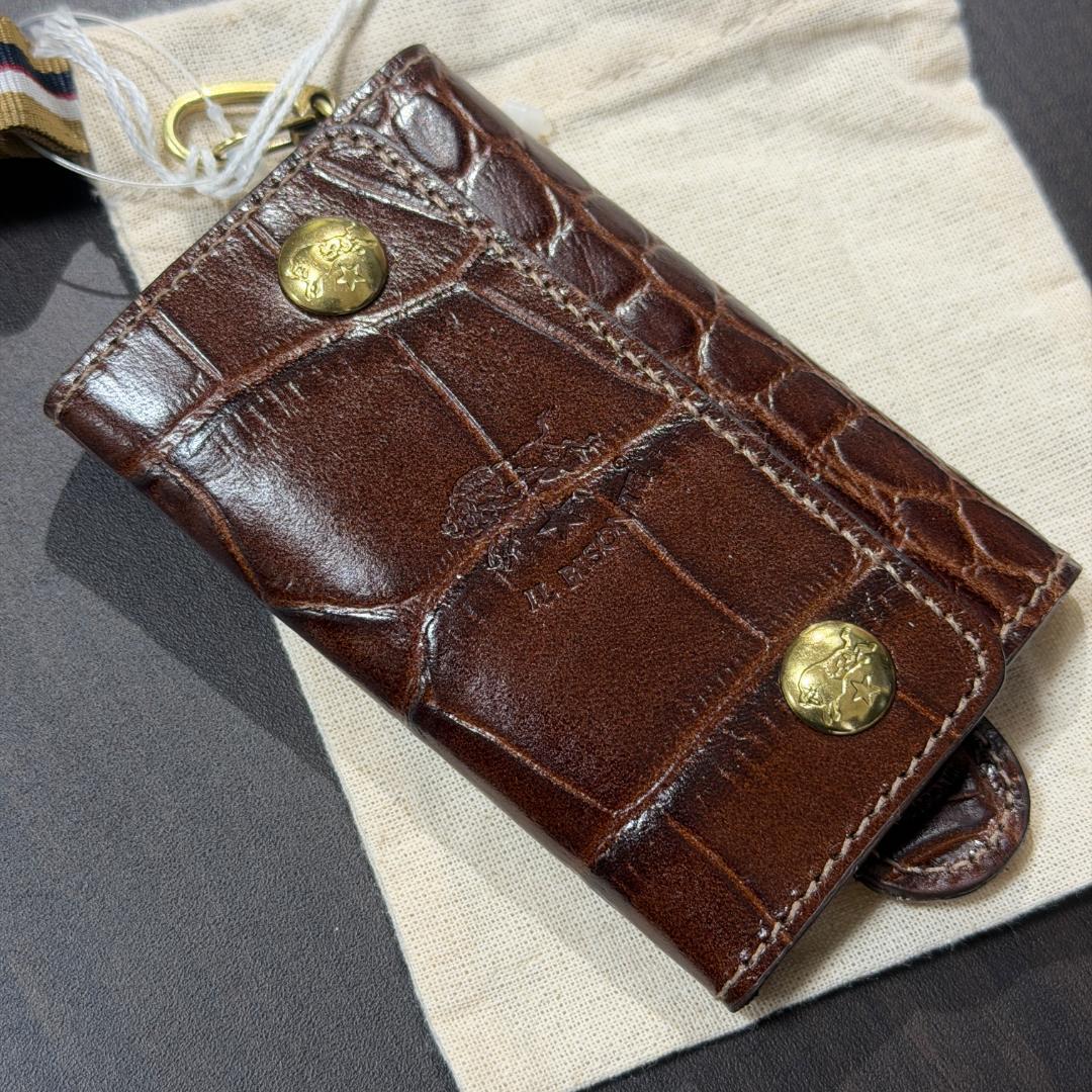 【新品未使用】イルビゾンテ キーケース ブラウン クロコ柄