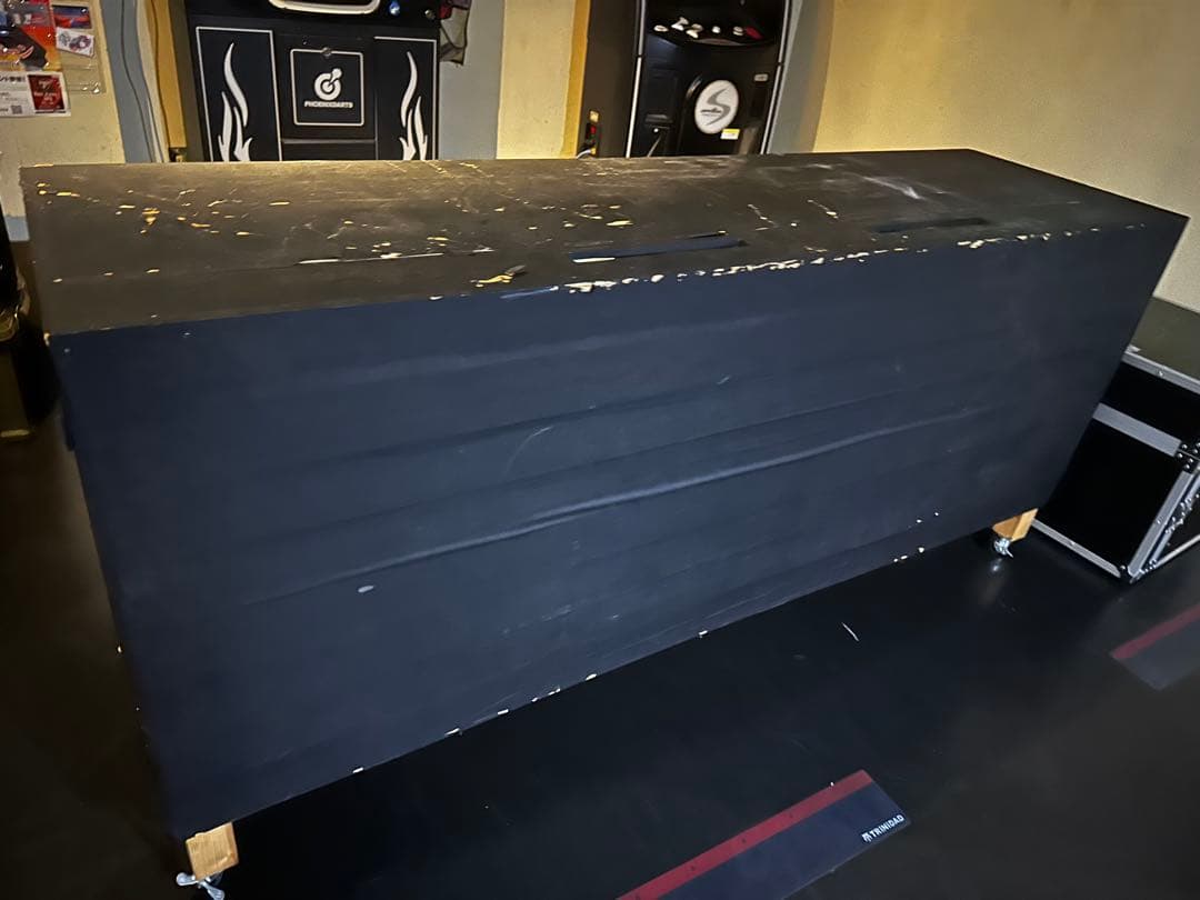 DJテーブル 収納スペース付き 黒