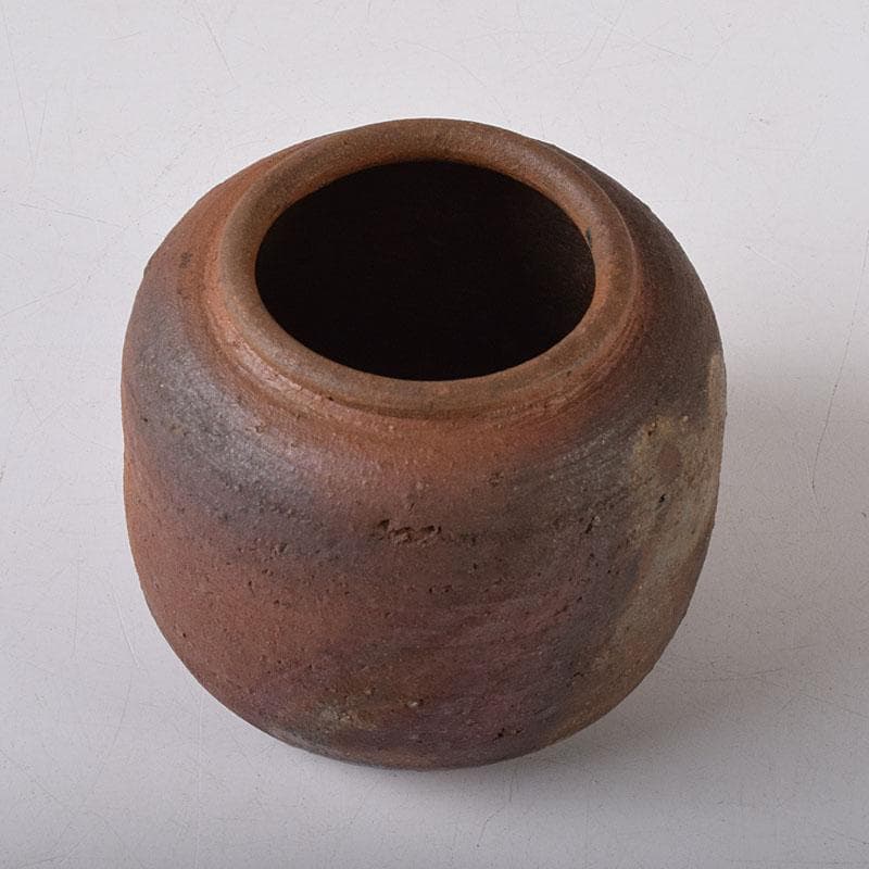 備前焼　古備前　おはぐろ壺　広口茶入　江戸中期　時代箱　C　7617