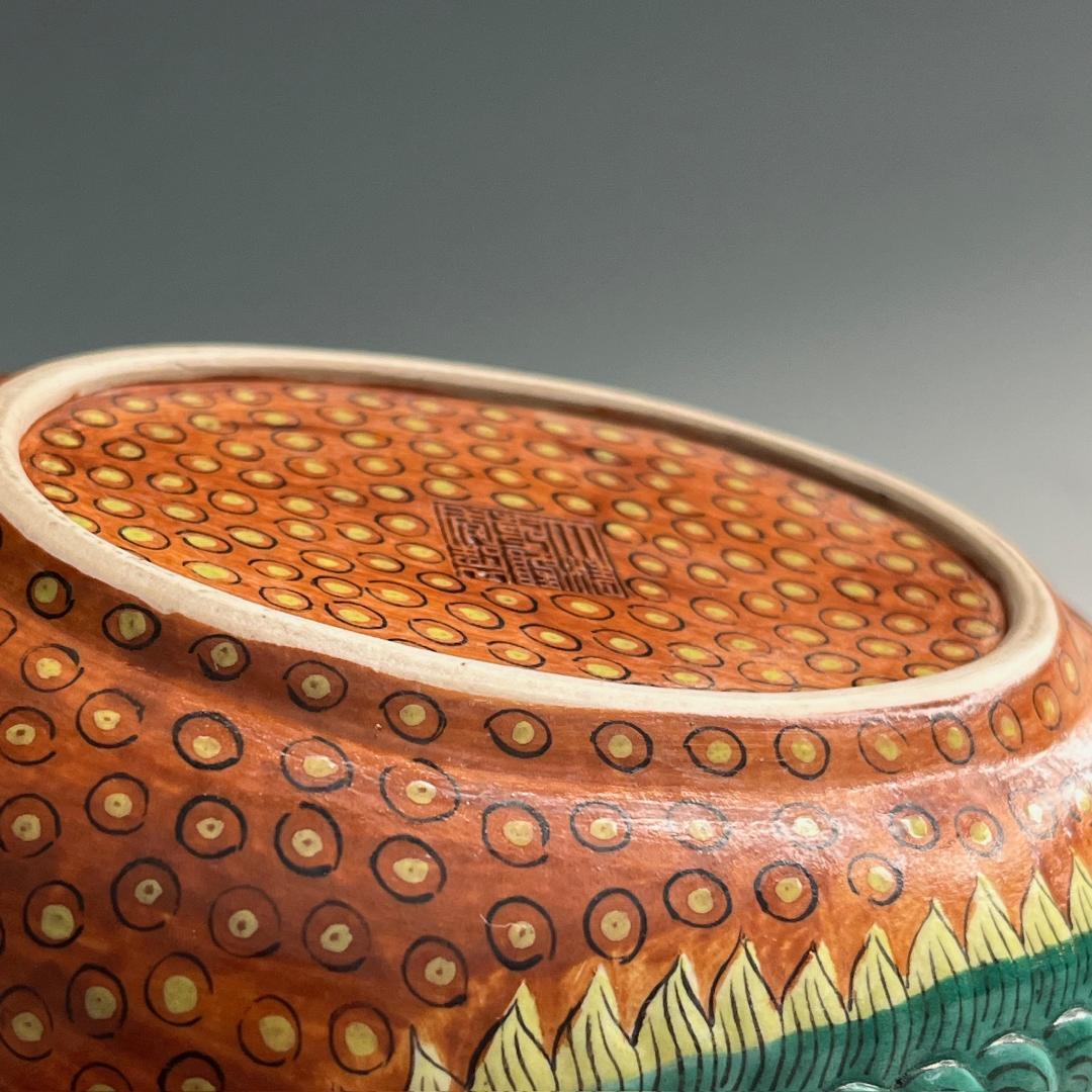 唐物 粉彩獅子形水洗 大清乾隆年製 款 中国美術 古玩 SN813