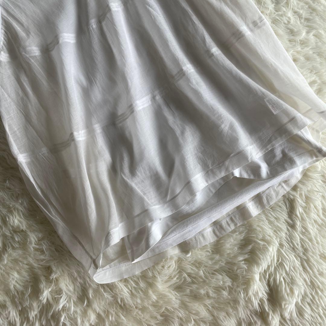 美品　ブルネロクチネリ　シルク　ホワイト ノースリーブ タンクトップ