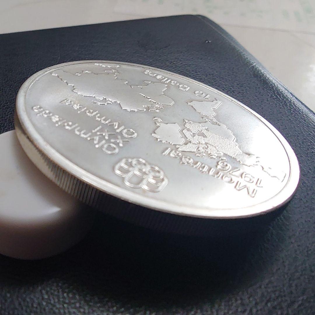 1976年カナダ銀貨 10ドル モントリオールオリンピック世界地図特大記念銀貨