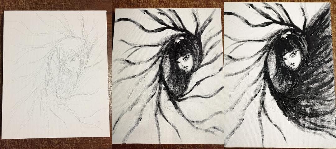 【1点もの・原画】アクリル絵の具 絵画#3 約220mm×273mm