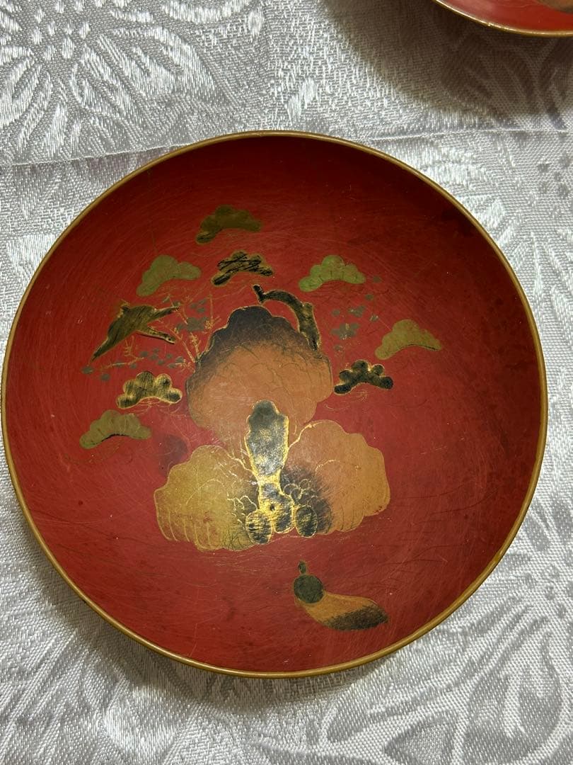 盃　漆塗り　小、中、大　3個　江戸時代