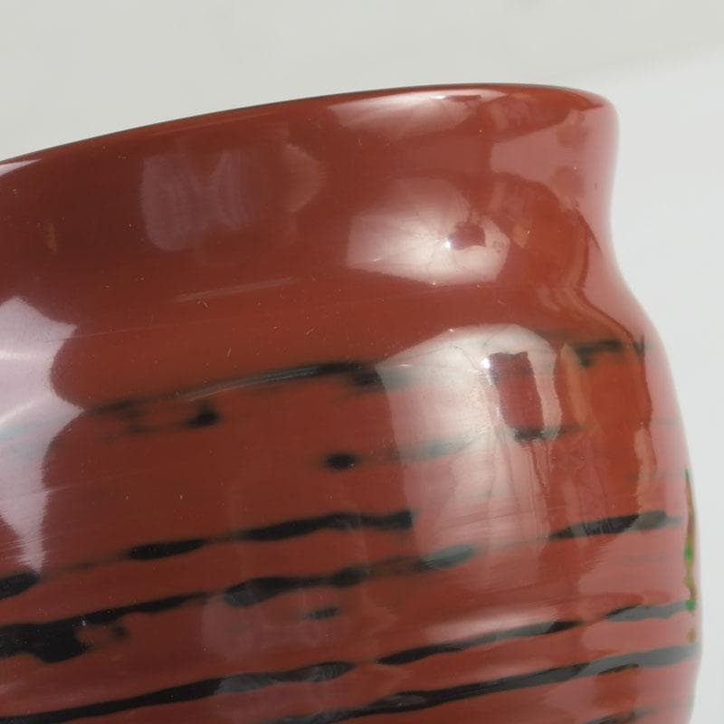 茶道具　根来塗　磯矢阿伎良　茶器　仕覆付　共箱　V　9302