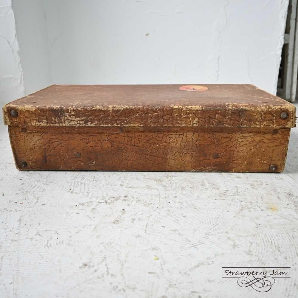 L3612-99-9 英国アンティーク トランク レザー 収納 かばん イギリス