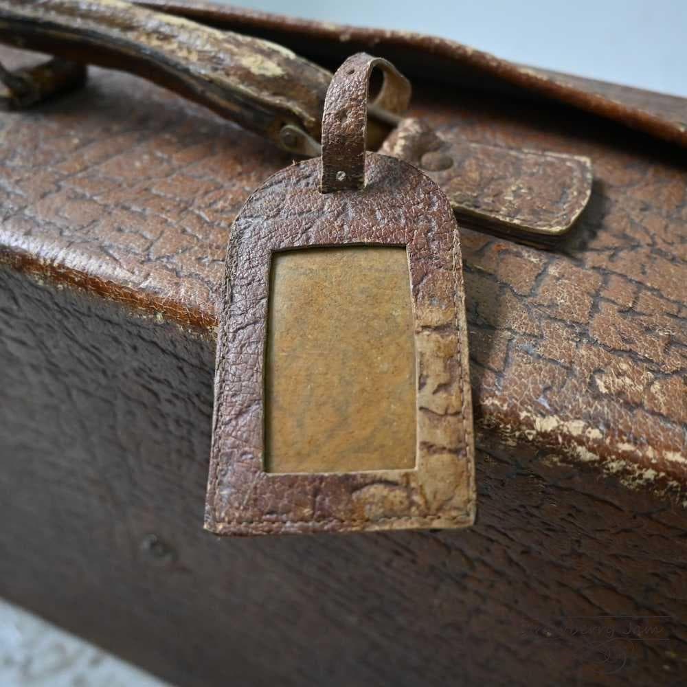 L3612-99-9 英国アンティーク トランク レザー 収納 かばん イギリス