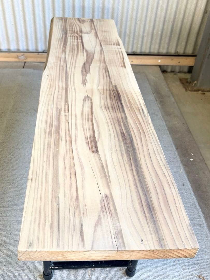 杉の古材×アイアン脚ベンチ｜無塗装・リメイク家具 古道具 リビングに　1点もの