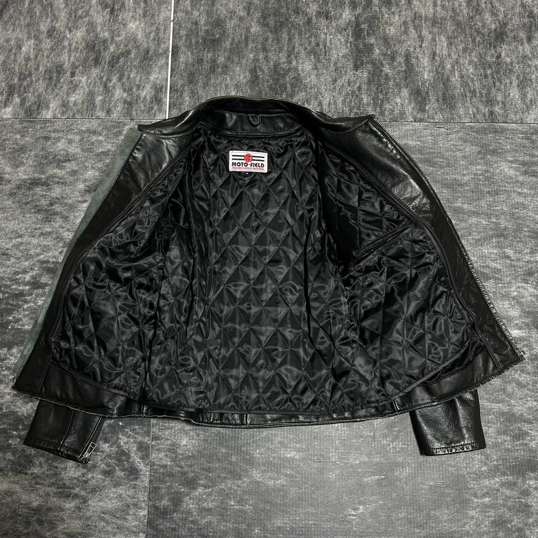 MOTO FIELD レザー　ライダースジャケット　シングル　M ブラック