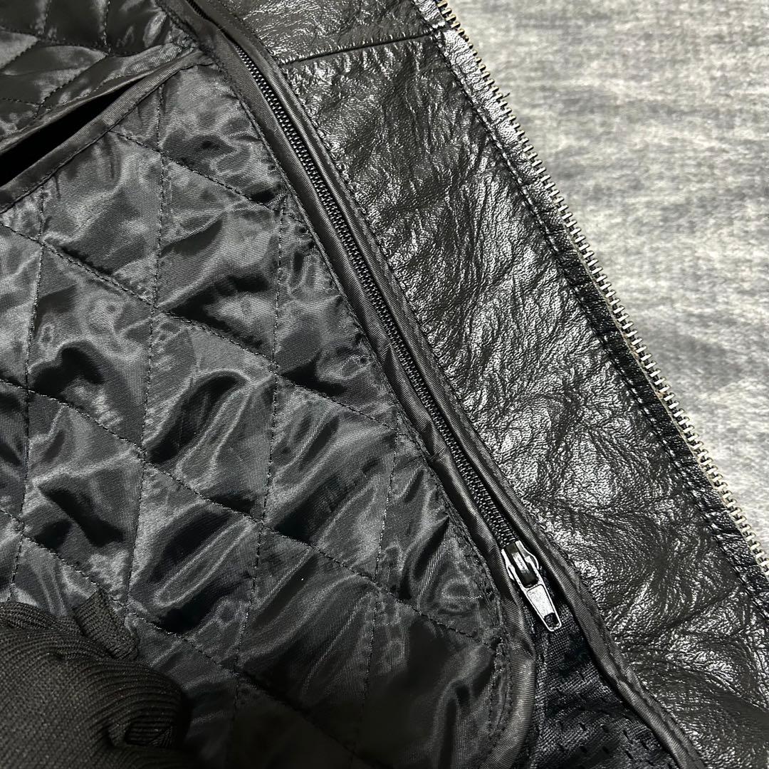 MOTO FIELD レザー　ライダースジャケット　シングル　M ブラック