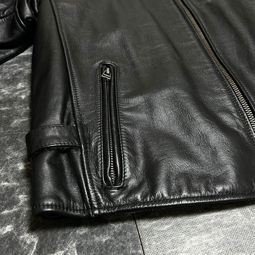 MOTO FIELD レザー　ライダースジャケット　シングル　M ブラック