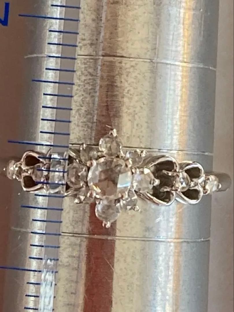 m*l様 ローズカットダイヤモンド透かしリングK18WG 18金ホワイトゴールド