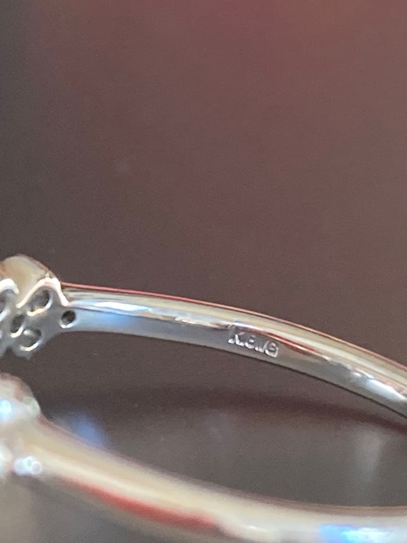 m*l様 ローズカットダイヤモンド透かしリングK18WG 18金ホワイトゴールド