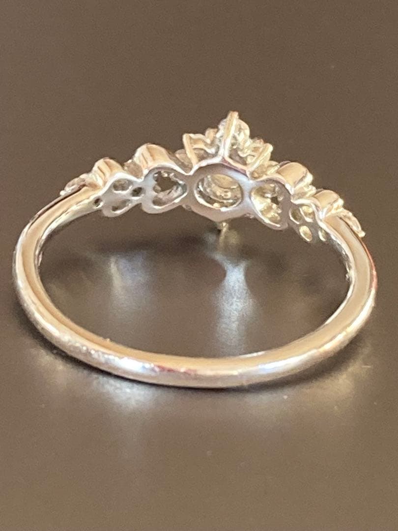 m*l様 ローズカットダイヤモンド透かしリングK18WG 18金ホワイトゴールド