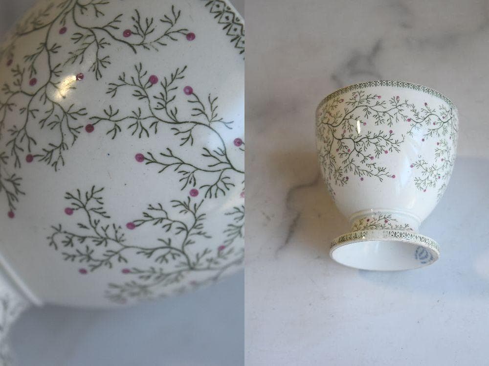 逸品1841年　クレイユエモントロー窯　ヤドリギの器　美品ボウル　アンティーク