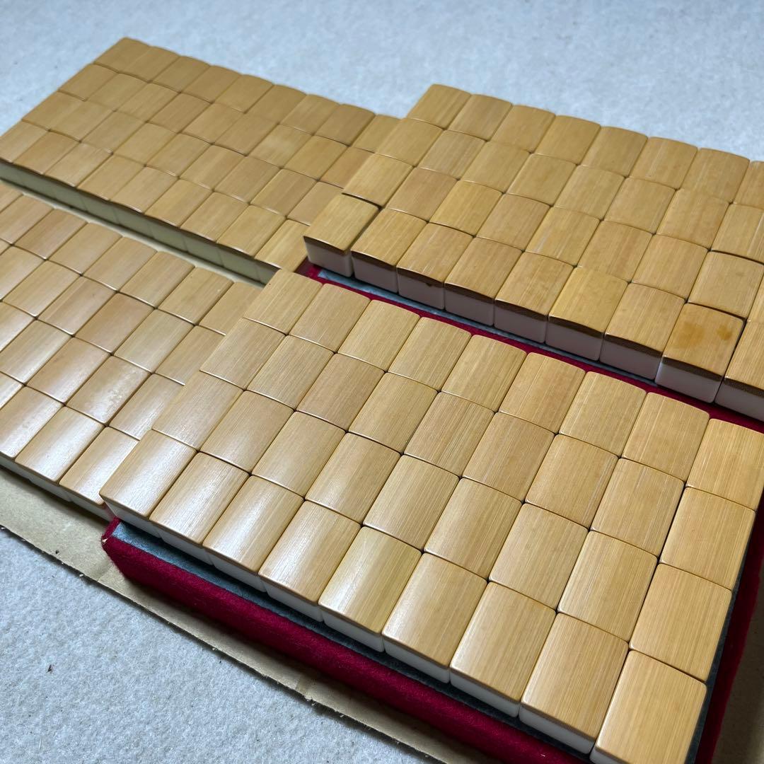 ミズノ丸一 麻雀牌 背竹 うめ 背竹牌 麻雀 赤ドラ 赤牌 竹牌