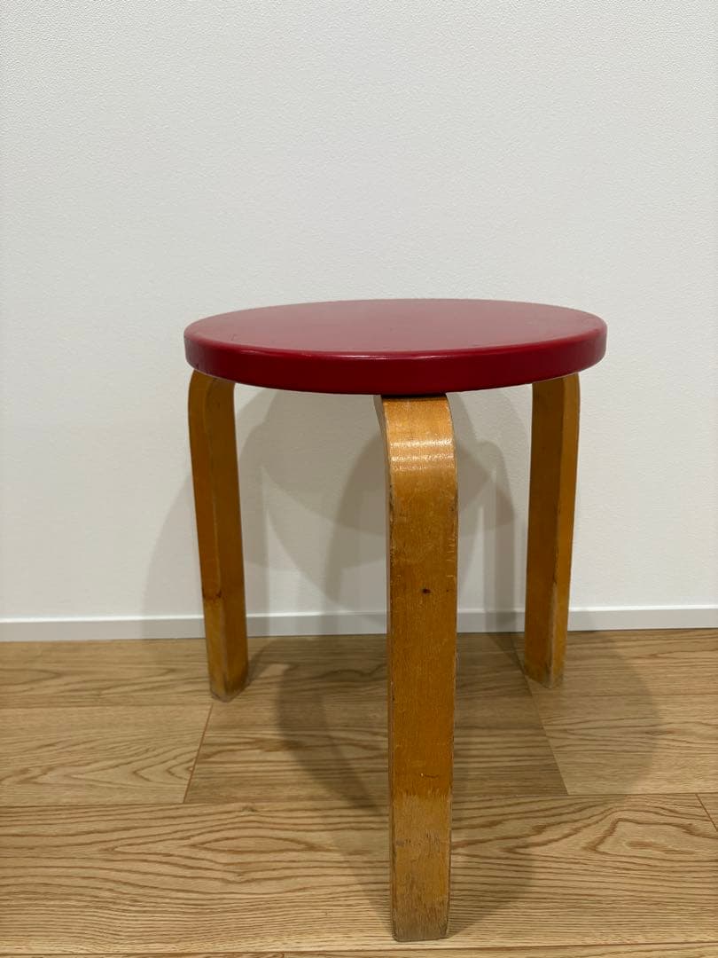Artek aalto stool 60 50s ビニールレザー レッド