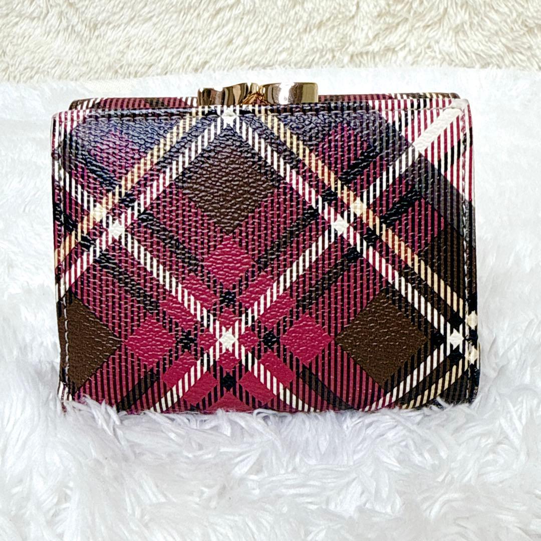 ヴィヴィアンウエストウッド 三つ折り財布 がま口 オーブ タータンチェック