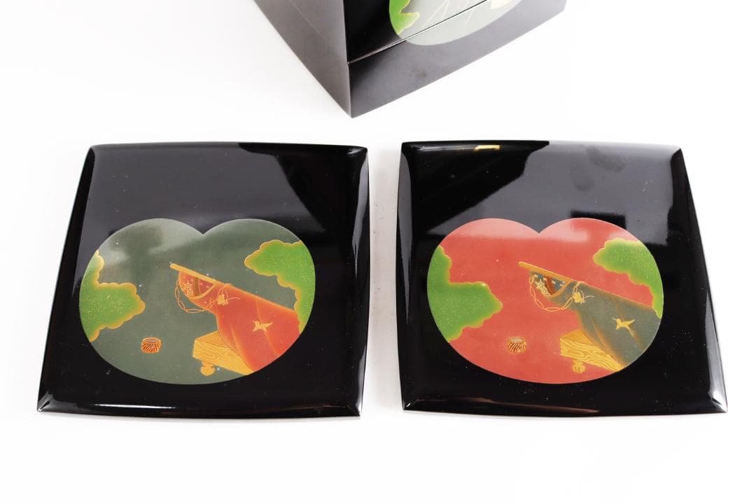 輪島塗 重箱 浪漫 蒔絵 御重 蓋二枚 茶道具