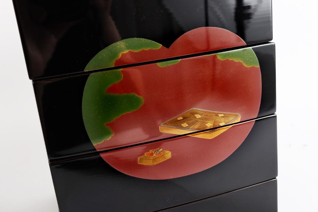 輪島塗 重箱 浪漫 蒔絵 御重 蓋二枚 茶道具