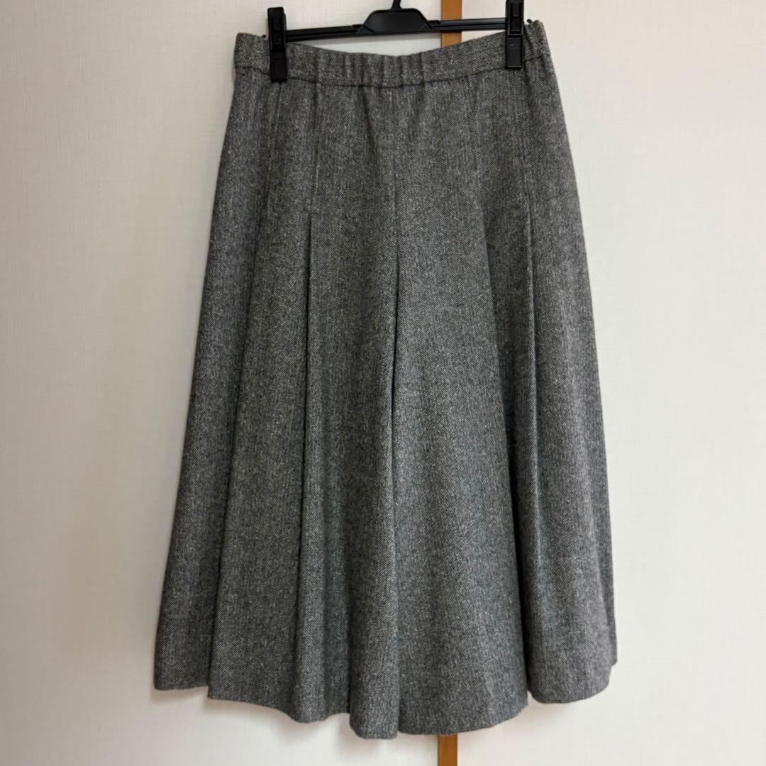 美品 23区L シルクネップヘリンボーンガウチョパンツ 44