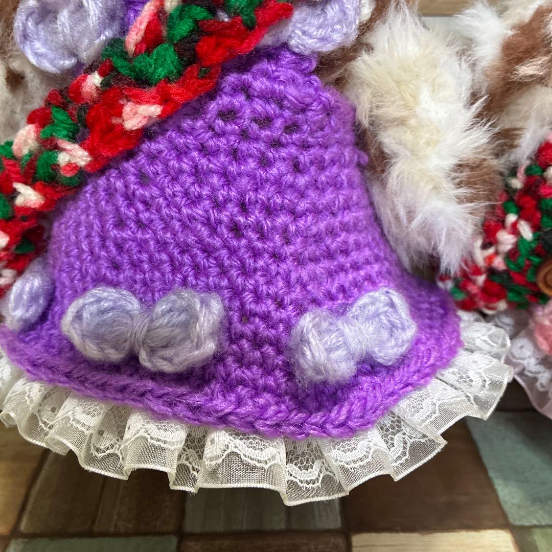 カスタマイズ可能❣️ファーヤーンのウサギさんあみぐるみ（マーブル）＆クマさん