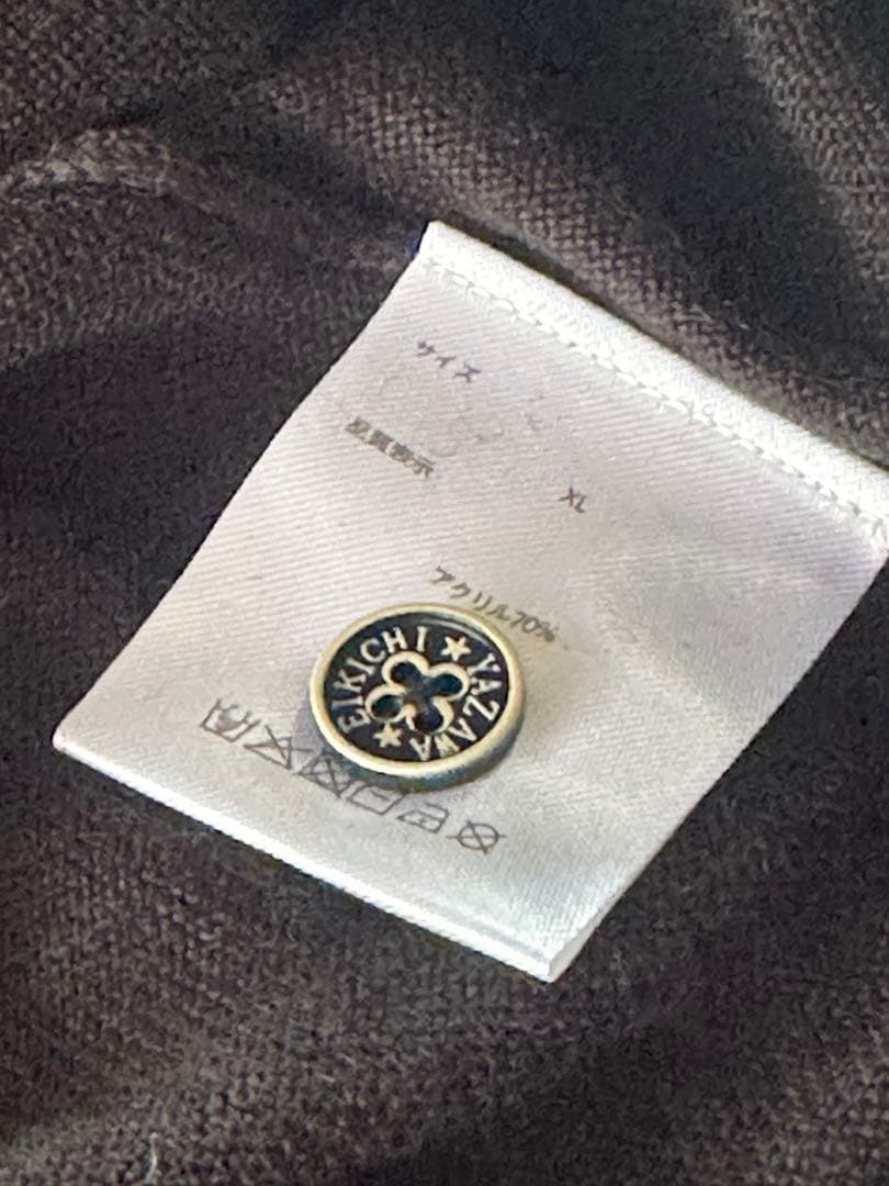 大人のカーディガン　矢沢永吉　ブラック　ウール混　 XL YAZAWA