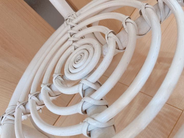 美品　籐　ホワイトラタン　希少　コーヒーテーブル　カフェインテリア　アンティーク