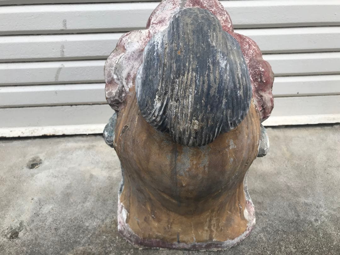 観音　木彫　頭部　彫刻