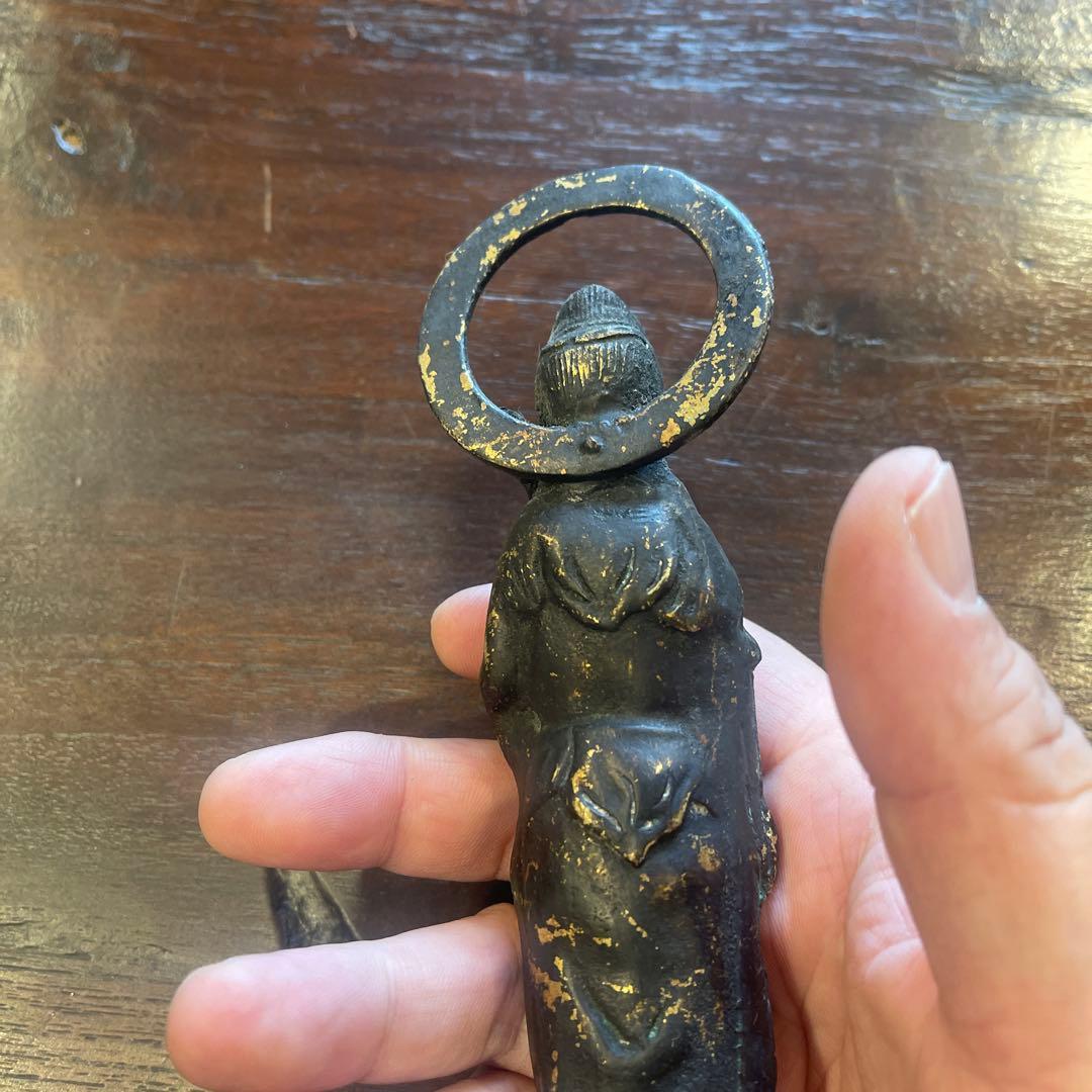 江戸時代　鍍金仏　観音菩薩立像