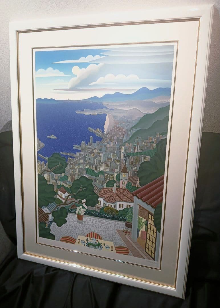 ☆人気の神戸シリーズ　トーマス・マックナイト　明石海峡大橋を望む　神戸の風景