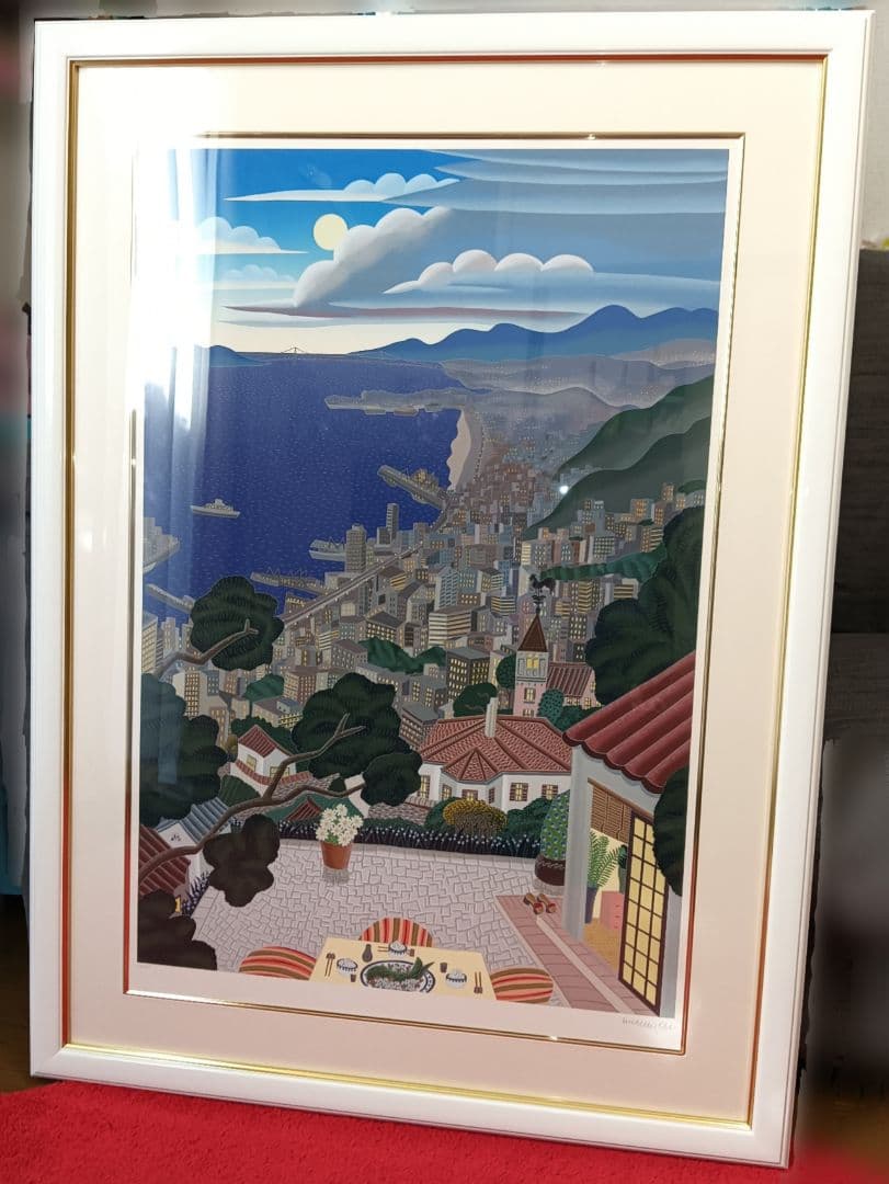 ☆人気の神戸シリーズ　トーマス・マックナイト　明石海峡大橋を望む　神戸の風景