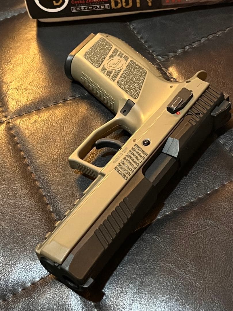 値下げ★KJ CZ P-09 スペアマガジン付　ガスブローバック タン
