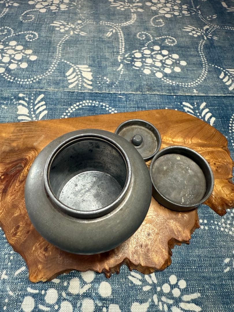 錫製茶壺 茶道具 　古錫　茶壷　錫製茶入