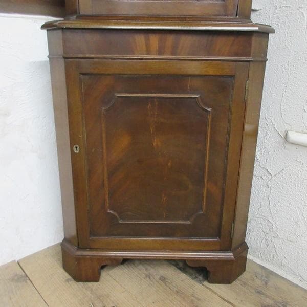 イギリス アンティーク 家具 コーナーキャビネット 飾り棚 英国 6962d