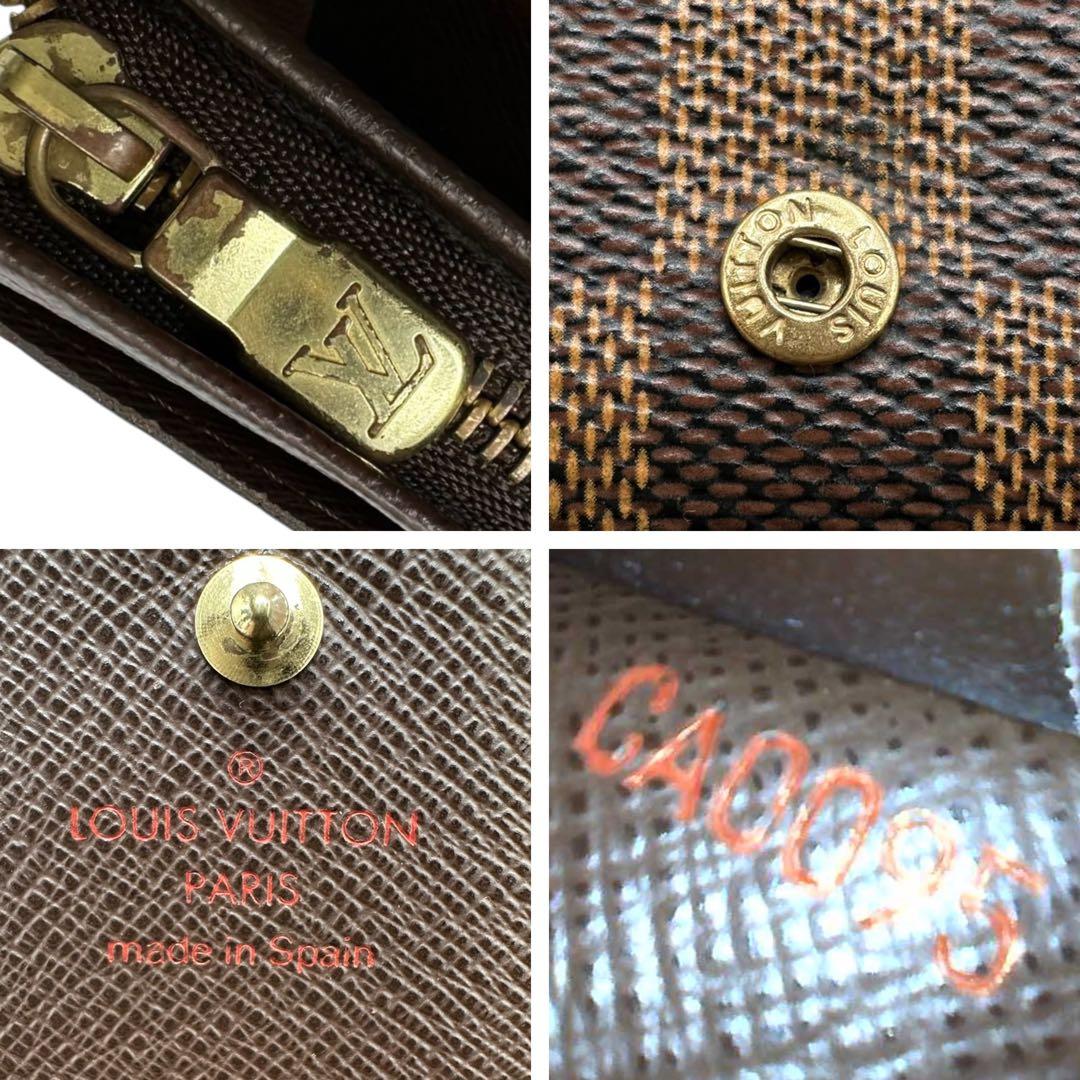 【美品】ルイヴィトン ポルトフォイユ トレゾール ダミエ 折り財布 CA0095