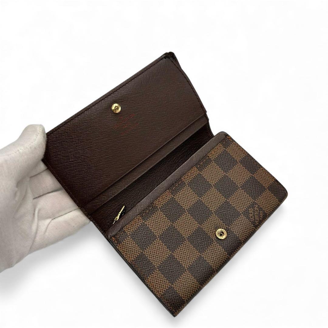 【美品】ルイヴィトン ポルトフォイユ トレゾール ダミエ 折り財布 CA0095