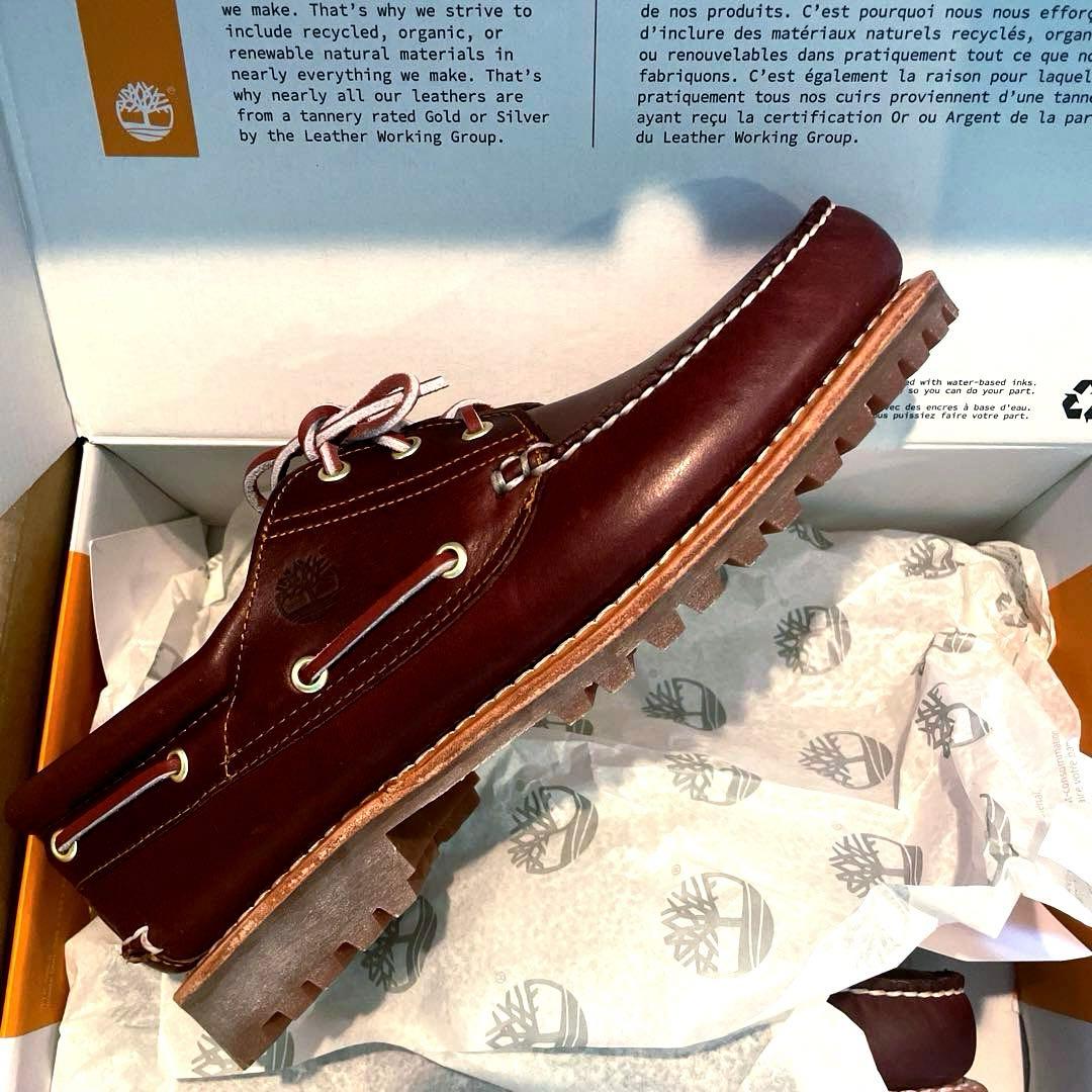新品 人気カラー レアサイズ Timberland デッキシューズ バーガンディ