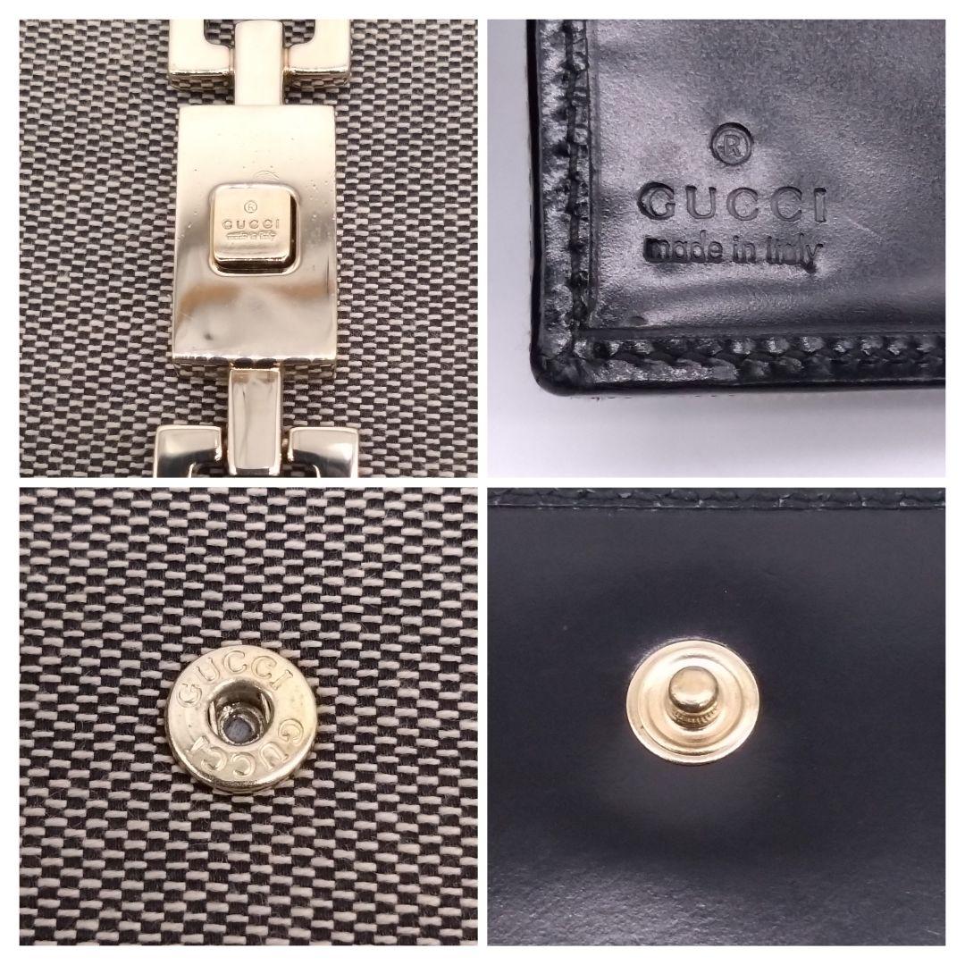 【美品】GUCCI 二つ折り財布 希少 金具 コンパクト 035・1323