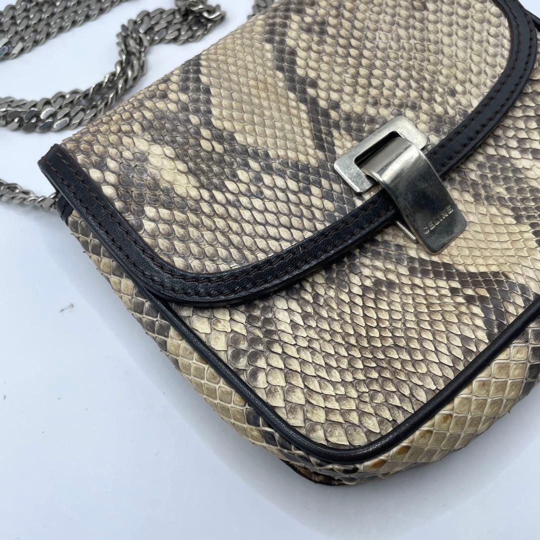 特価✨ CELINE セリーヌ リアルパイソン チェーン ショルダーバッグ