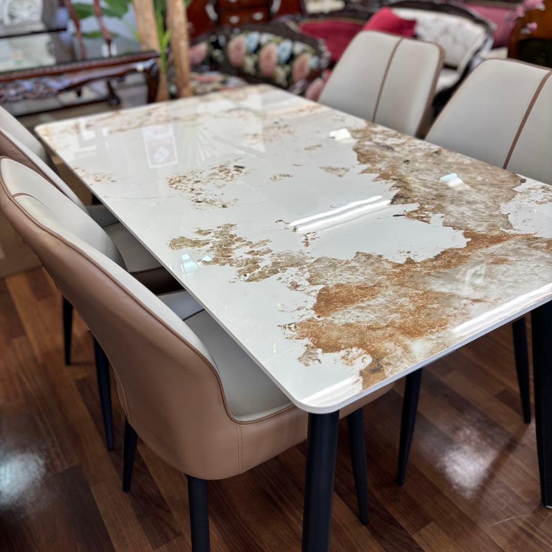 ホワイト サンライジングダイニング５点セット