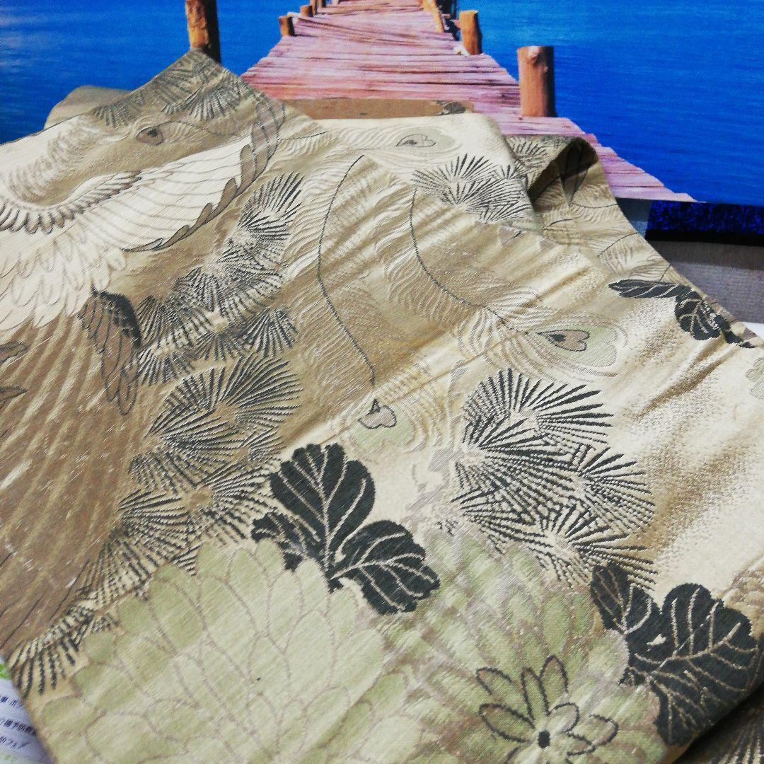 海外コレクター向け戦前後旧家蔵出時代鳳凰図柄長さ３、６Ｍ横幅３１㌢着物帯当時物