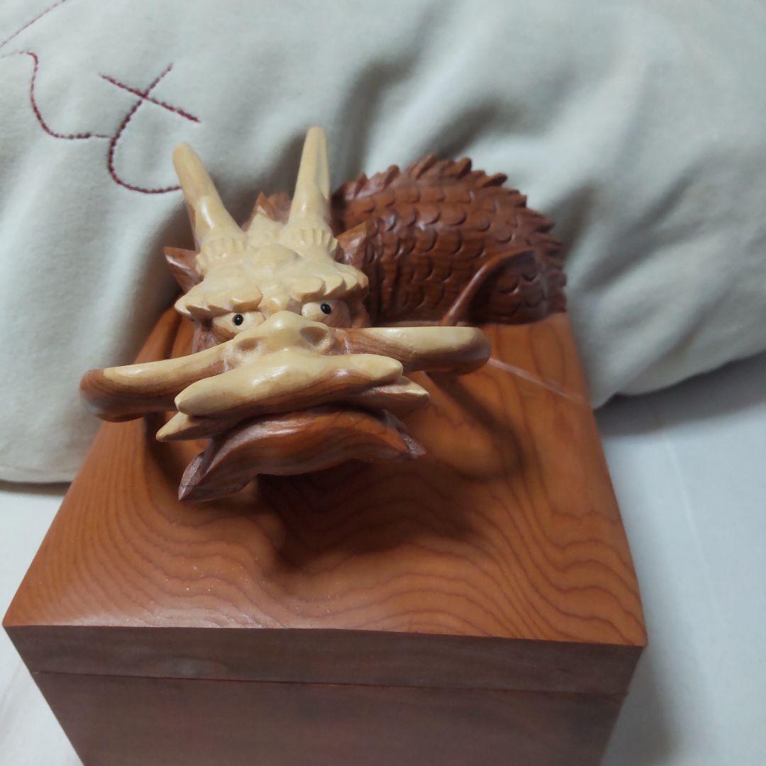 1月セール 飛騨高山 谷口彫刻一位一刀彫 龍箱箱