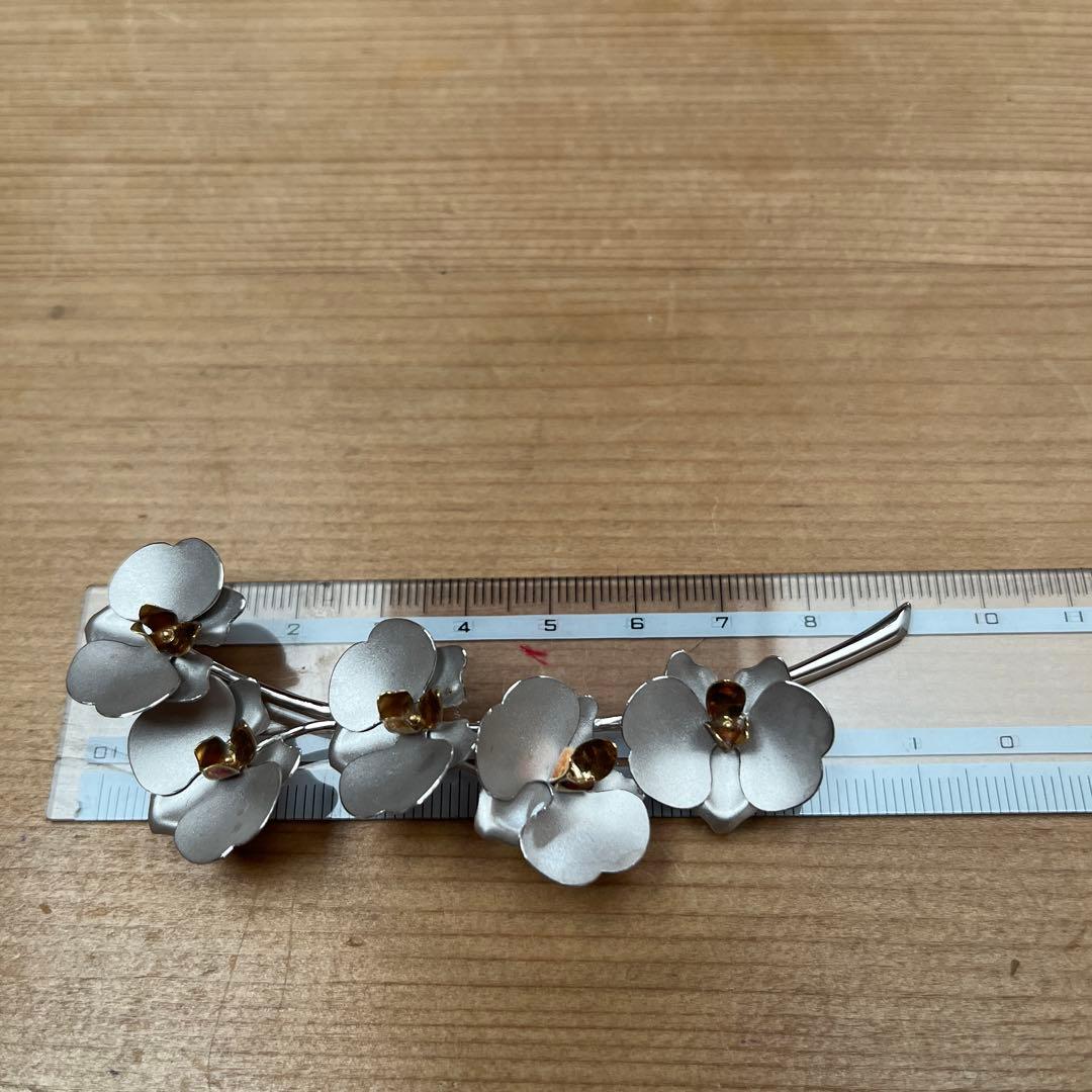 K18WG K18 胡蝶蘭モチーフ ブローチ