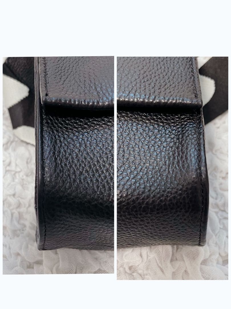 タグ付未使用✨ear PAPILLONNER 柄ワイドテープショルダーバッグ　黒