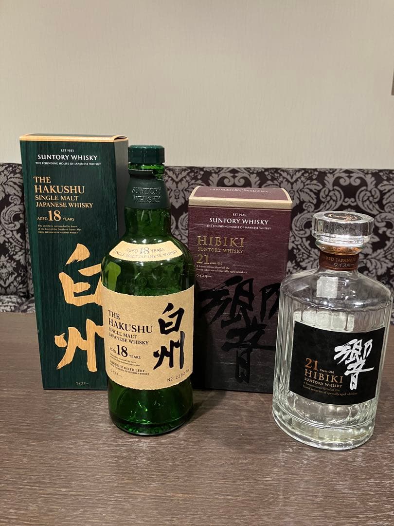 サントリー 白州18年 & 響21年 セット　箱付き空瓶