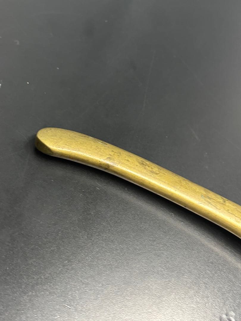 【希少品】陽白草文様一体型矢立 真鍮 アンティーク 矢立 骨董品