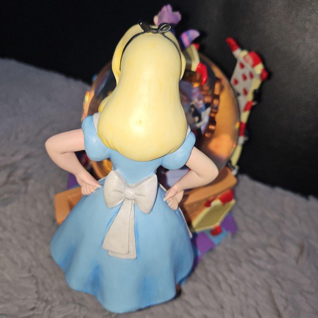 【美品】不思議の国のアリス オルゴール付き スノードーム ス 特大サイズ 置き物