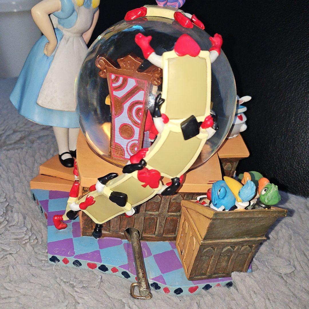 【美品】不思議の国のアリス オルゴール付き スノードーム ス 特大サイズ 置き物