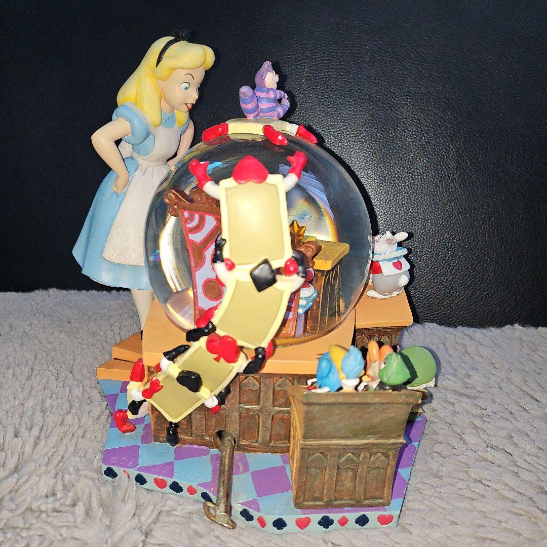【美品】不思議の国のアリス オルゴール付き スノードーム ス 特大サイズ 置き物
